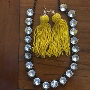 J crew statement necklace and tassel earrings